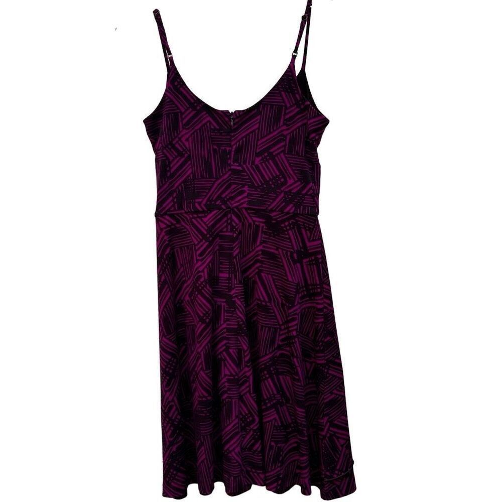 Banana Republic Faux Wrap Dress Women's Small Fuchsia Purple Surplice Geometric - Picture 9 of 12